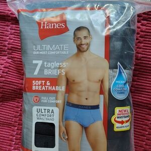 Hanes Men's Tagless Briefs - Black and Blue